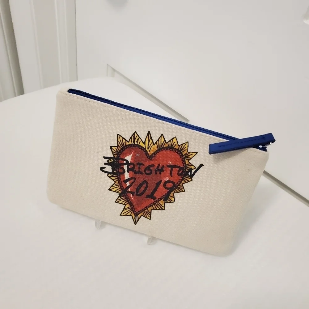 BRIGHTON 2019 Love Of Art Canvas Multi-Color Zipper Pouch/Cosmetic Bag